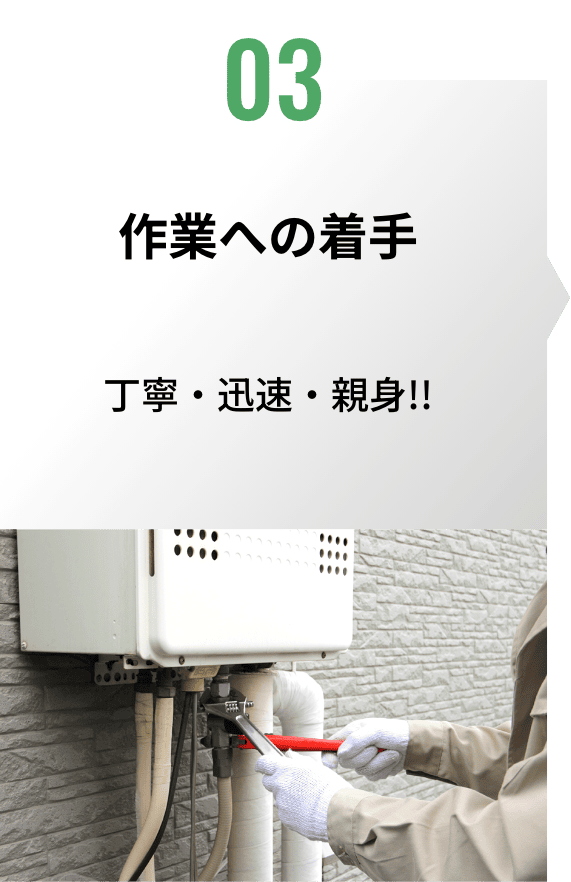 作業への着手/丁寧・迅速・親身!!